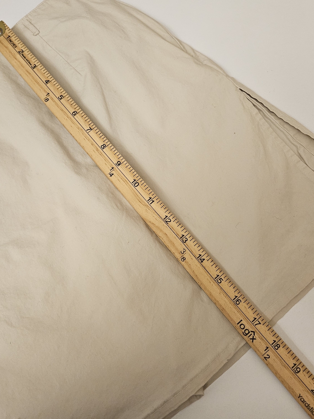 Classic Women's Cream A-Line Skirt Van Heusen Stretch Y2K Khaki Skirt Womens 6 - Picture 8 of 8